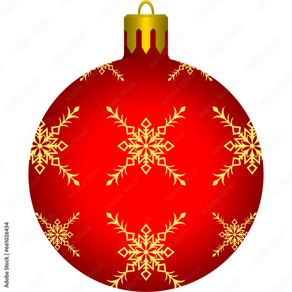 red christmas ball with snowflakes red christmas ball with snowflakes