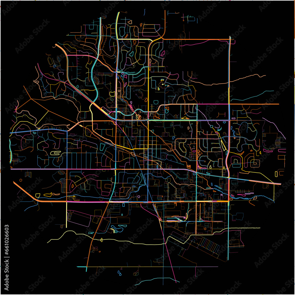 Colorful Map of Lakeville, Minnesota with all major and minor roads ...