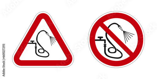 arrosage arroser interdit panneau rouge rond triangle barré