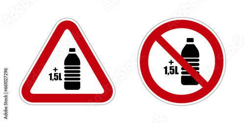 bouteille eau interdit panneau rouge rond triangle barré