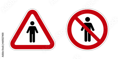 Pictogramme icone et symbole interdit piéton
