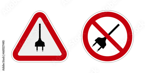 Pictogramme icone et symbole interdit électricité