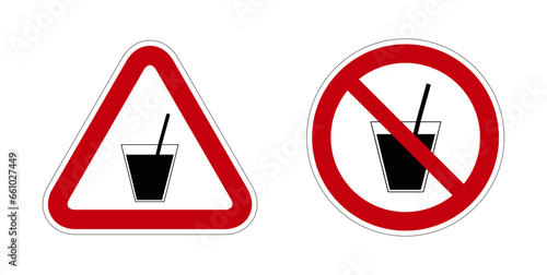 Pictogramme icone et symbole interdit boisson