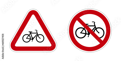 Pictogramme icone et symbole interdit vélo