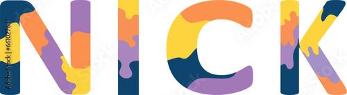 Nick Colorful 3d Abstract Text name
