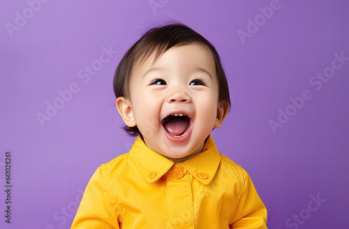 cute little baby smiling and posing for the camera, photoshoot, created with AI