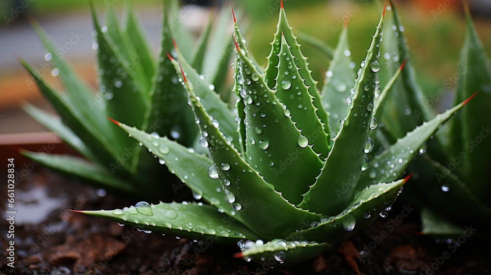 aloe vera plant with droplets aloe vera plant with droplets