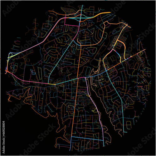 Colorful Map of Hendersonville, Tennessee with all major and minor roads.