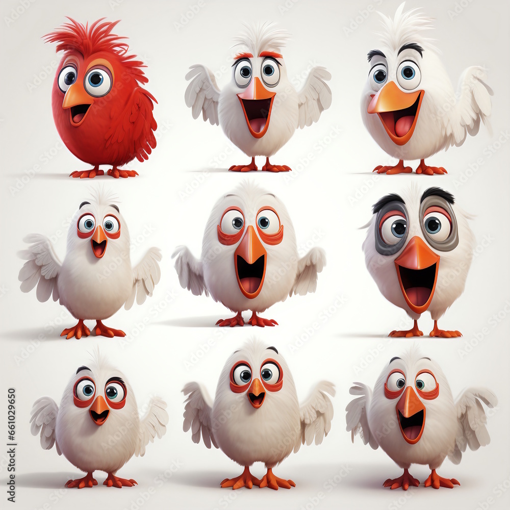 Playful Hen Cartoon - Professional Design Playful Hen Cartoon - Professional Design