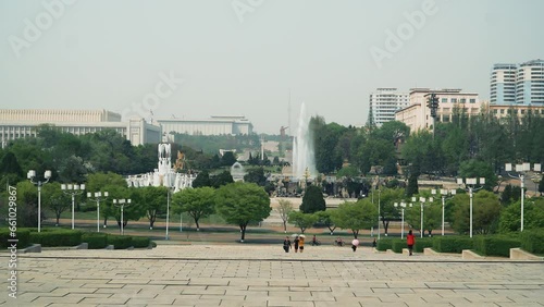 Pyongyang, North Korea, view of a street in the city center