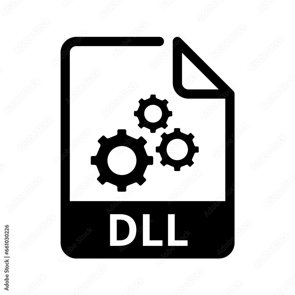 DLL File Icon. Vector File Format. File Extension Modern Flat Design DLL File Icon. Vector File Format. File Extension Modern Flat Design