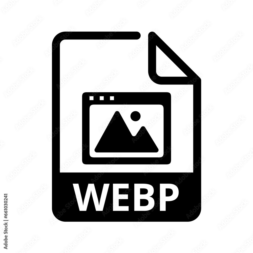 WEBP File Icon. Vector File Format. Web File Extension Modern Flat Design WEBP File Icon. Vector File Format. Web File Extension Modern Flat Design
