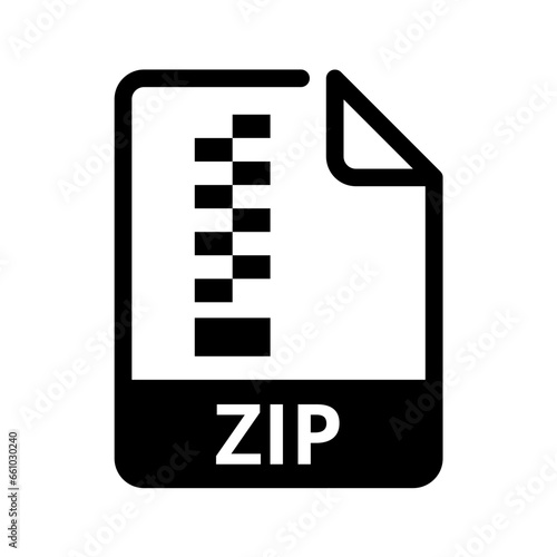 ZIP File Icon. Vector File Format. ZIP File Extension Modern Flat Design
