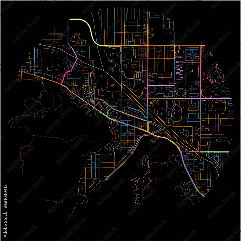 Colorful Map of CathedralCity, California with all major and minor roads.