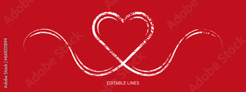 Valentine's day love concept art vector illustration with heart. Heart concept design in vintage style. Abstract love design to use in invitations, page divider, love greetings, retro wedding cards.