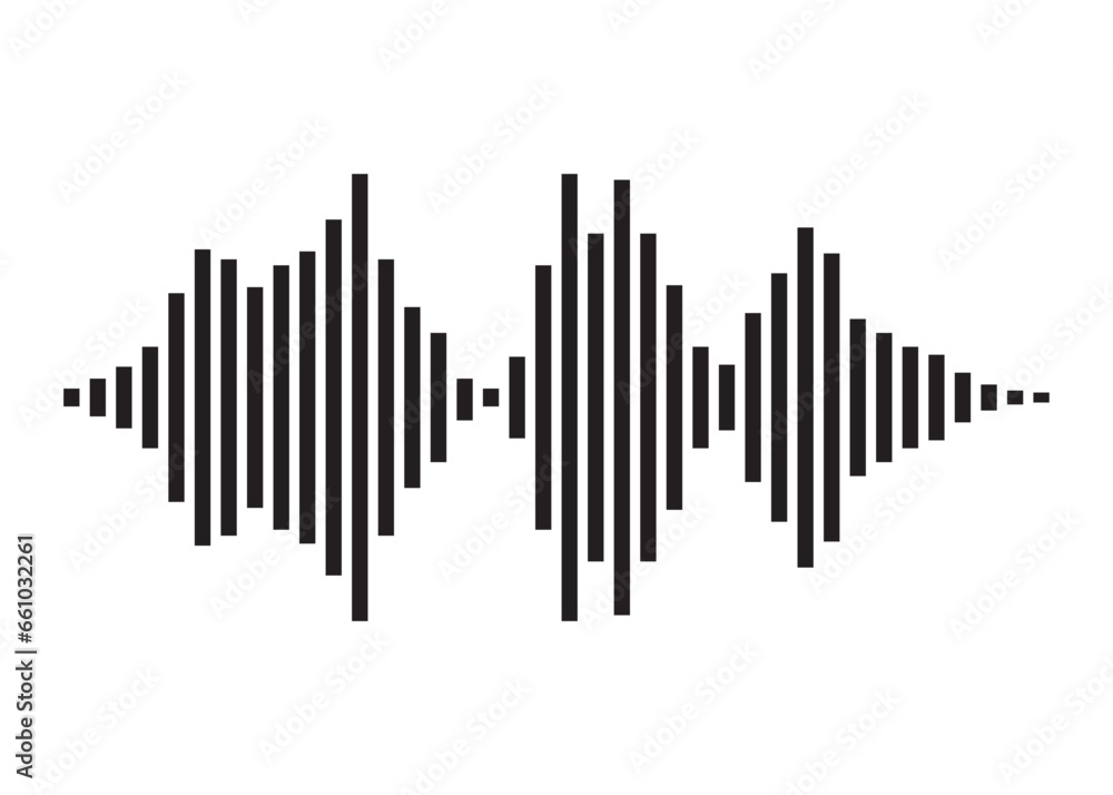 sound Wave icon. Monochrome simple sound wave on white background. vector sound Wave icon. Monochrome simple sound wave on white background. vector