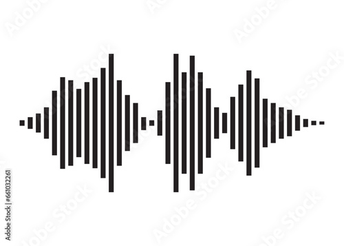 sound Wave icon. Monochrome simple sound wave on white background. vector