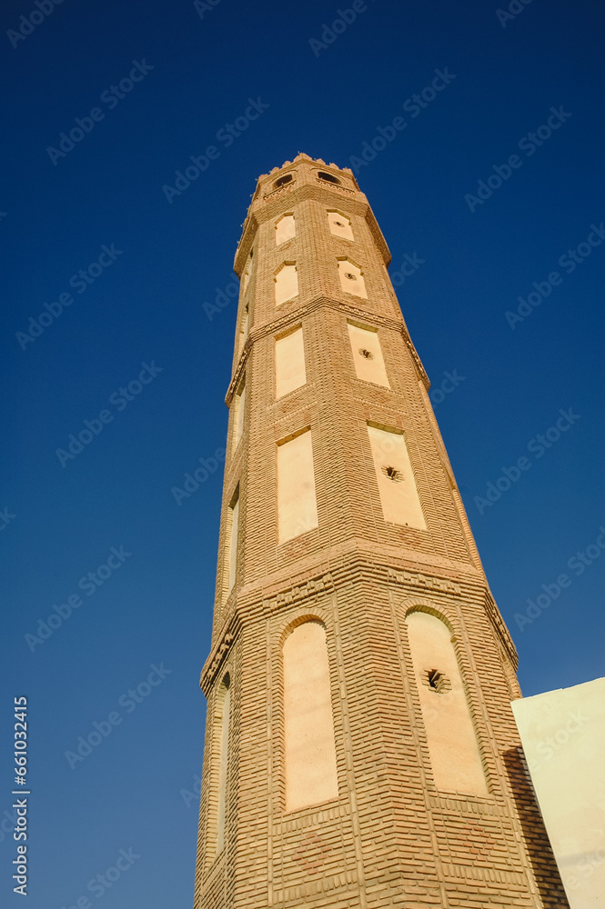 Al Madrassa Mosque in Degache oasis town, Tozeur Governorate, Tunisia