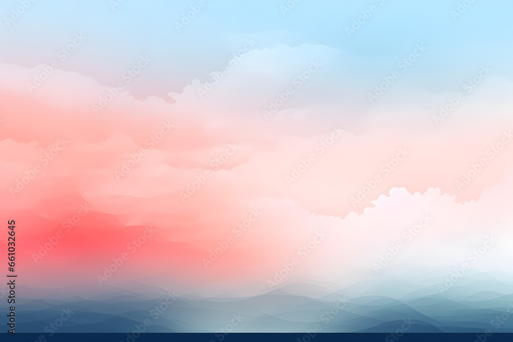 Vibrant sunset colors merge with soft clouds over cool tones