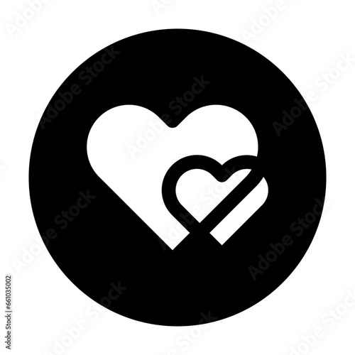 hearts icon flat style