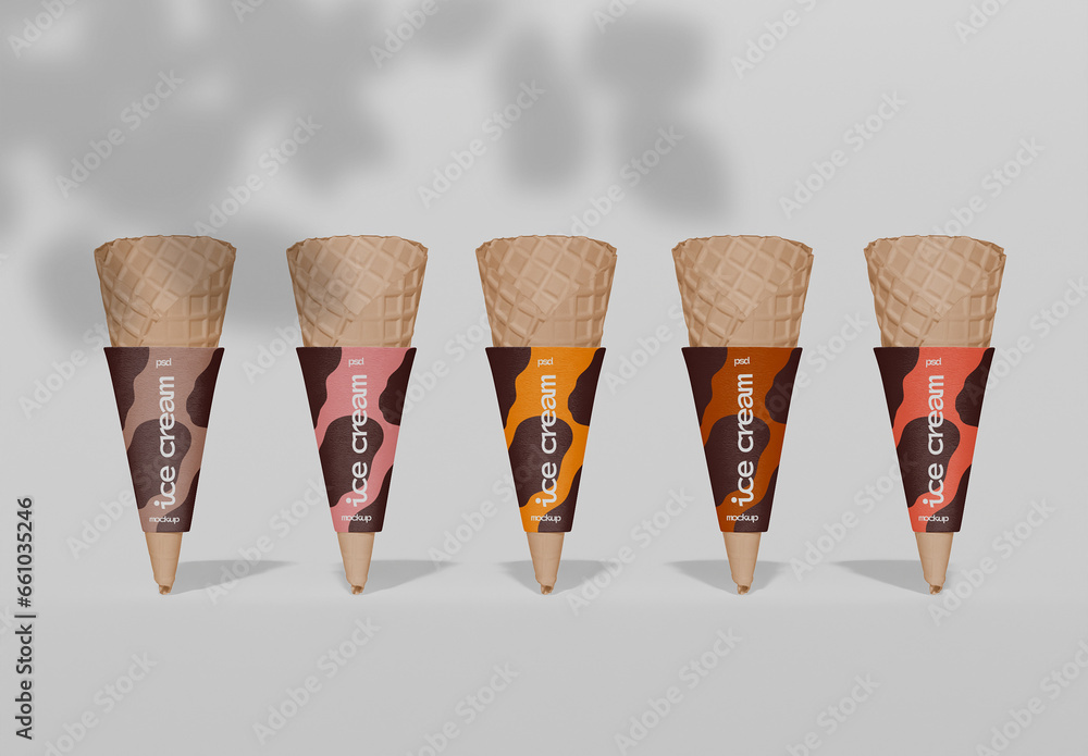 Array of Ice Cream Mockup Stock Template Adobe Stock