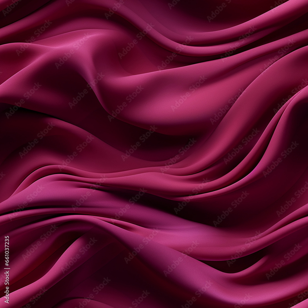 Fototapeta premium Dark red colored Background of soft draped fabric. Seamless pattern. Beautiful satin silk textured cloth for making clothes and curtains.