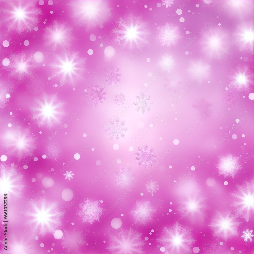 abstract shiny pink tone color snowflake bokeh background