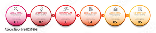 infographic template design, minimalist concept, interconnected circles with 9 steps, lines and colors in each step, good for your business presentation
