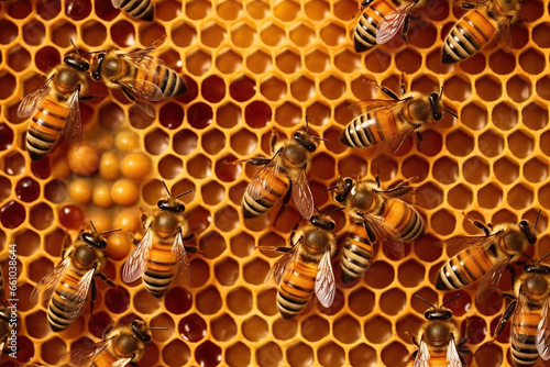 Honey Bees at Work on a Honeycomb,bee on honeycomb,bees on honeycomb,bee and honey,bees and honeycomb