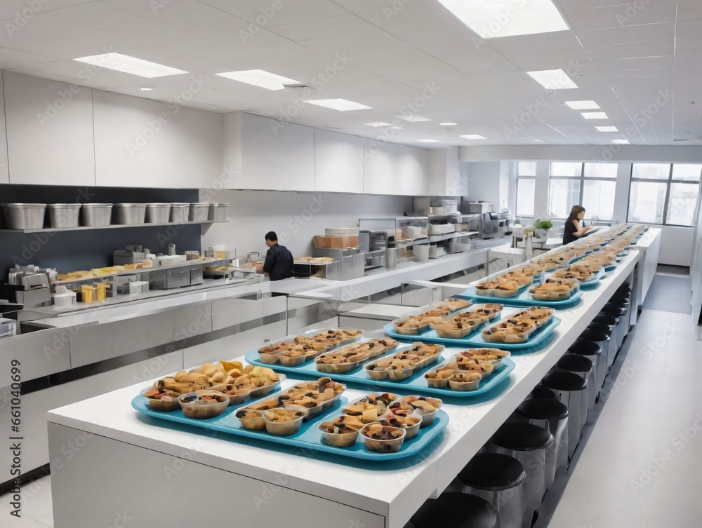 A Long Table With Plates Of Food On It A Long Table With Plates Of Food On It