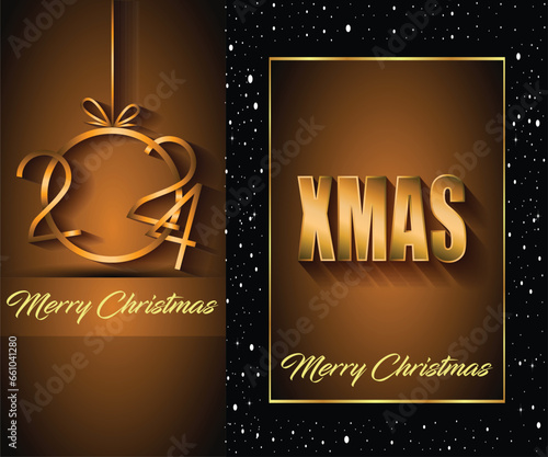 2024 Merry Christmas background for your seasonal invitations, festival posters, greetings cards. 