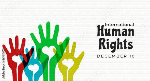 International human rights day. Celebration greeting design on December 10 for background elements, banner, poster