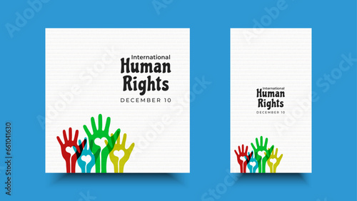 International human rights day. Celebration greeting design on December 10 for background elements, banner, poster