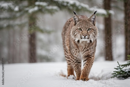 The Beauty of a Snow Lynx in White Solitude