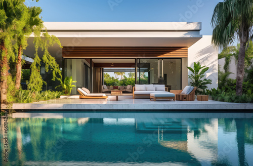 beautiful pool villa with garden and patio © Kien