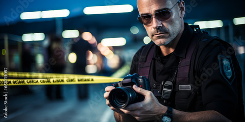 Portrait of a Law Enforcer: Criminal Investigator Gathering Evidence