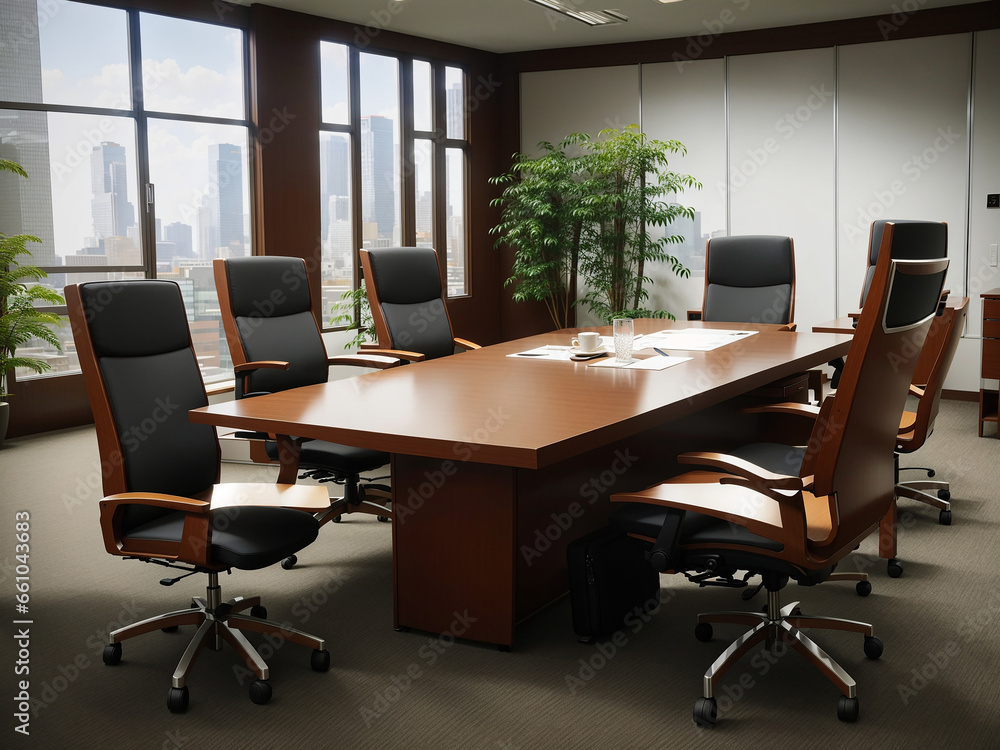 Empty corporate office conversation room