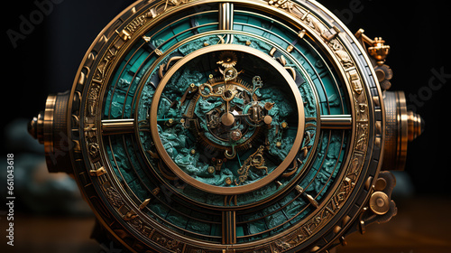 antique jade and brass clockworks © Ai Inspire