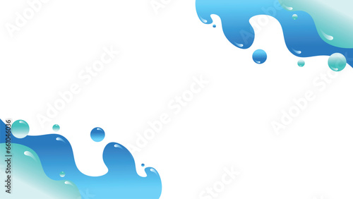 Gradient background with turquoise metaball shapes. Morphing colorful blobs. Vector 3d illustration. Abstract 3d background. Liquid colors. Banner or sign design