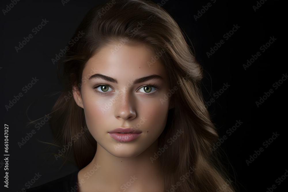 Glowing portrait of a young woman with light catching her eyes