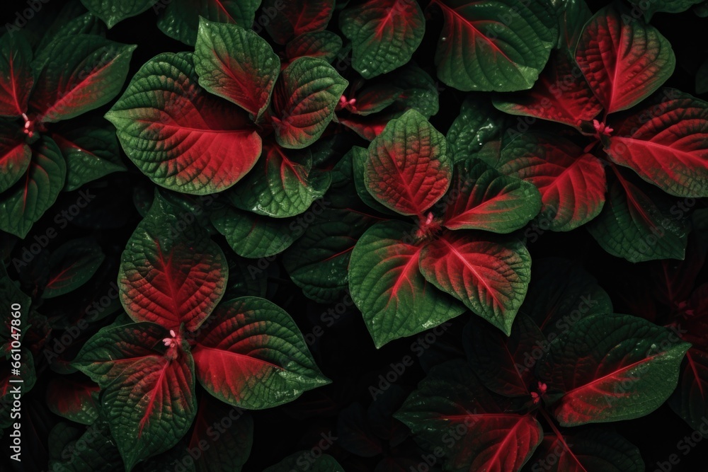 Green and Red Leaves Background