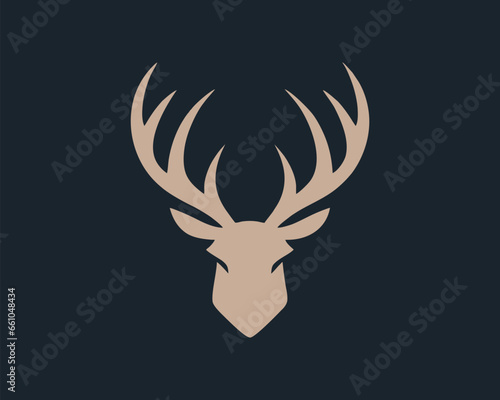 Deer Head Logo Design. Deer Logo Vector illustration. Stylized geometric shape deer logotype.