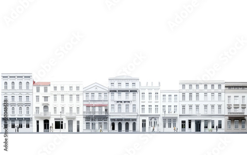 Detailing Architecture Up Close with Striking Urban Buildings Isolated on a Transparent Background PNG.