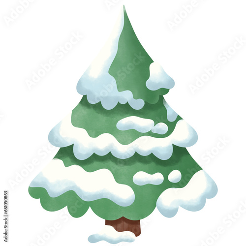 Wallpaper Mural christmas tree with snow Torontodigital.ca