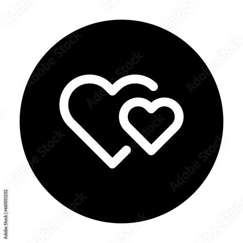 hearts icon flat style
