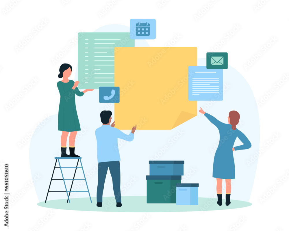 agenda-daily-planner-with-memo-notes-and-calendar-vector-illustration