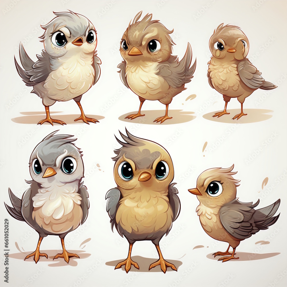 Fototapeta premium Singing Cartoon Character - 9 Facial Expressions