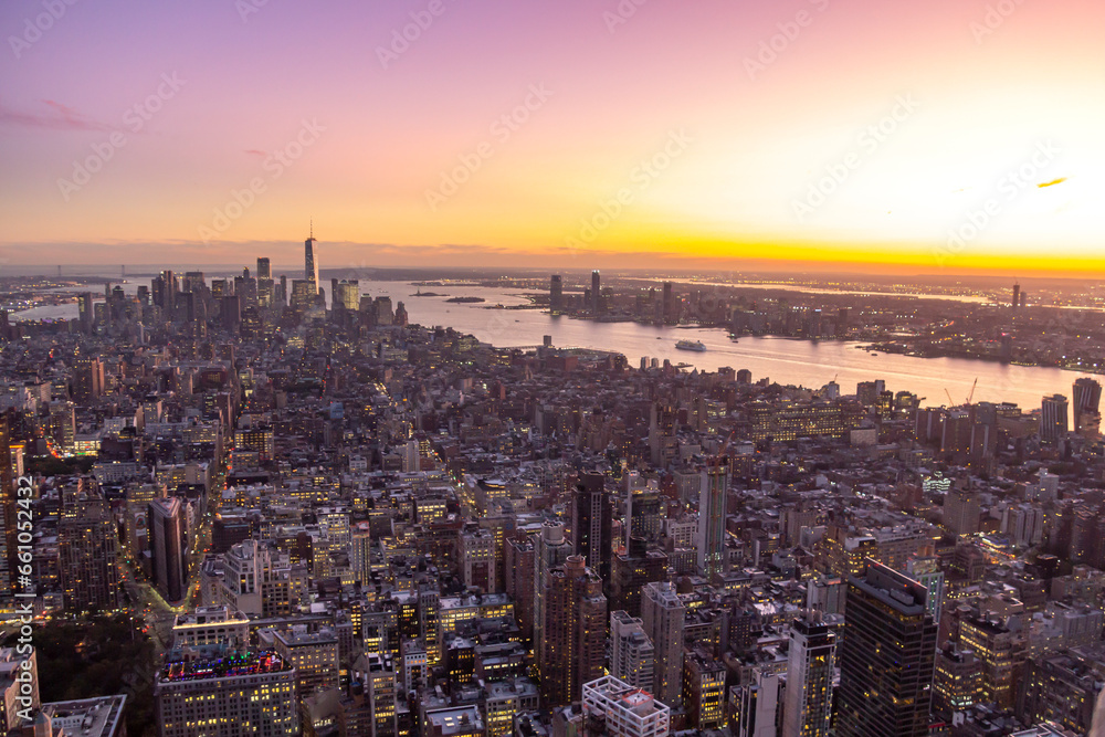 Fototapeta premium New York city view from the top of Empire State building