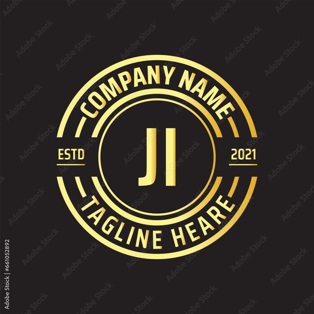 Professional simple Letter JB Circle Luxury Gold Color Vector Logo Template Professional simple Letter JB Circle Luxury Gold Color Vector Logo Template