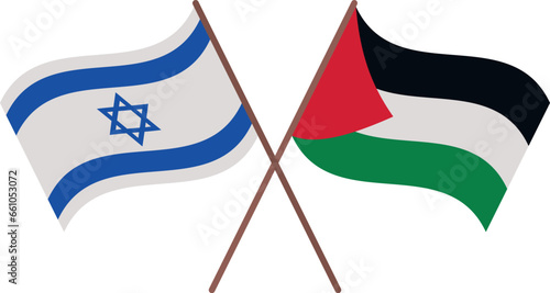 palestine and israel flags crossed